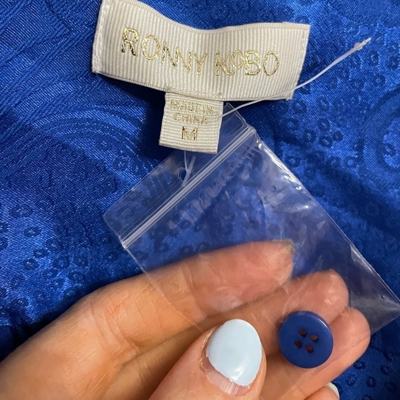 RONNY KOBO Bernice Satin Midi Dress in Dark Blue New with Tags! - Picture 6 of 8